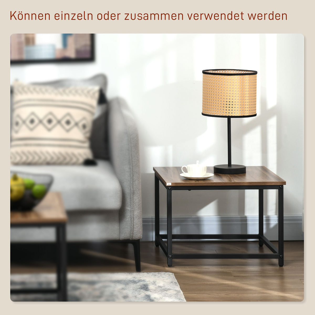 2er-Set Satztische mit platzsparendem Design