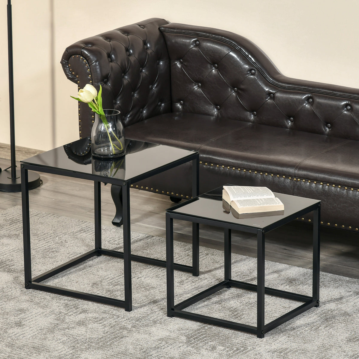 2er-Set Satztische mit platzsparendem Design