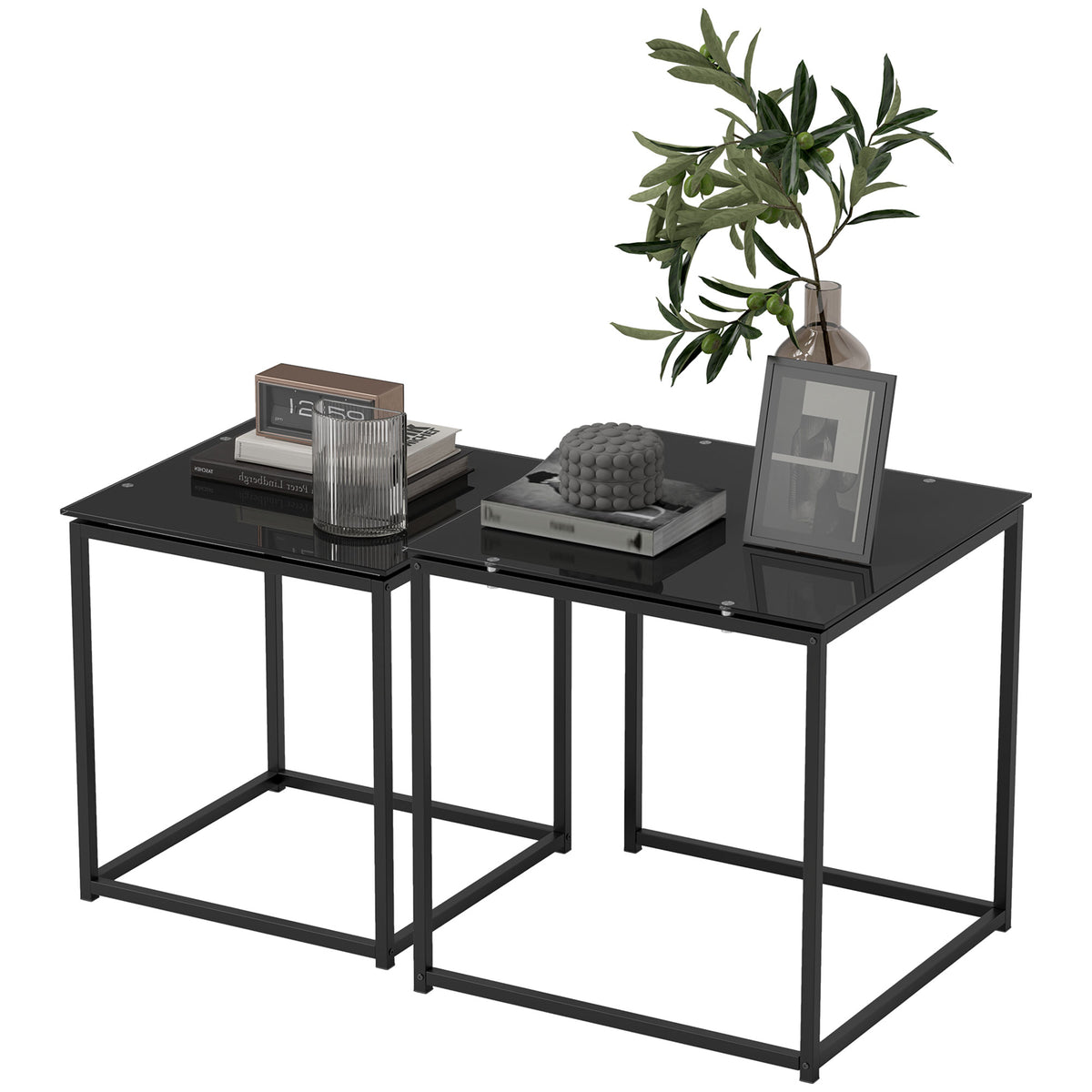 2er-Set Satztische mit platzsparendem Design