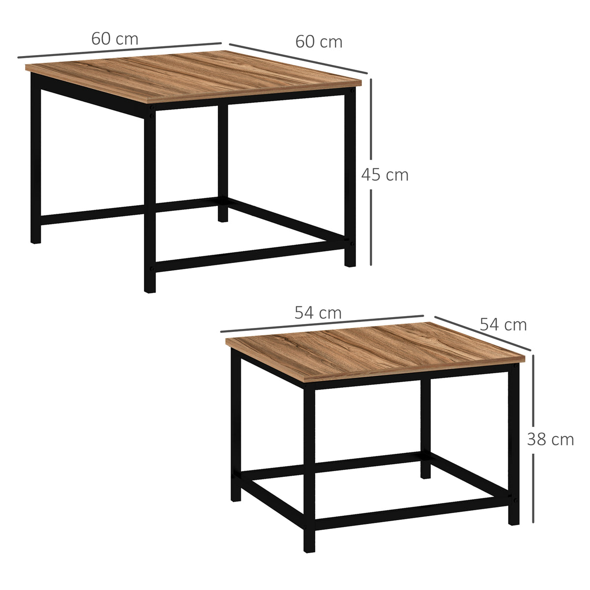 2er-Set Satztische mit platzsparendem Design