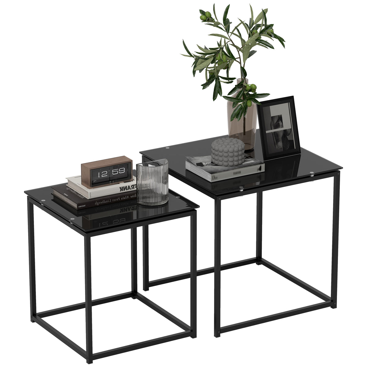 2er-Set Satztische mit platzsparendem Design