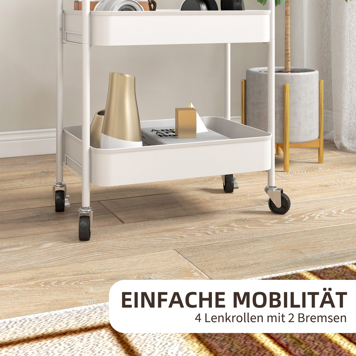 Rollwagen mit 3 Gitterkörben und 4 Rollen