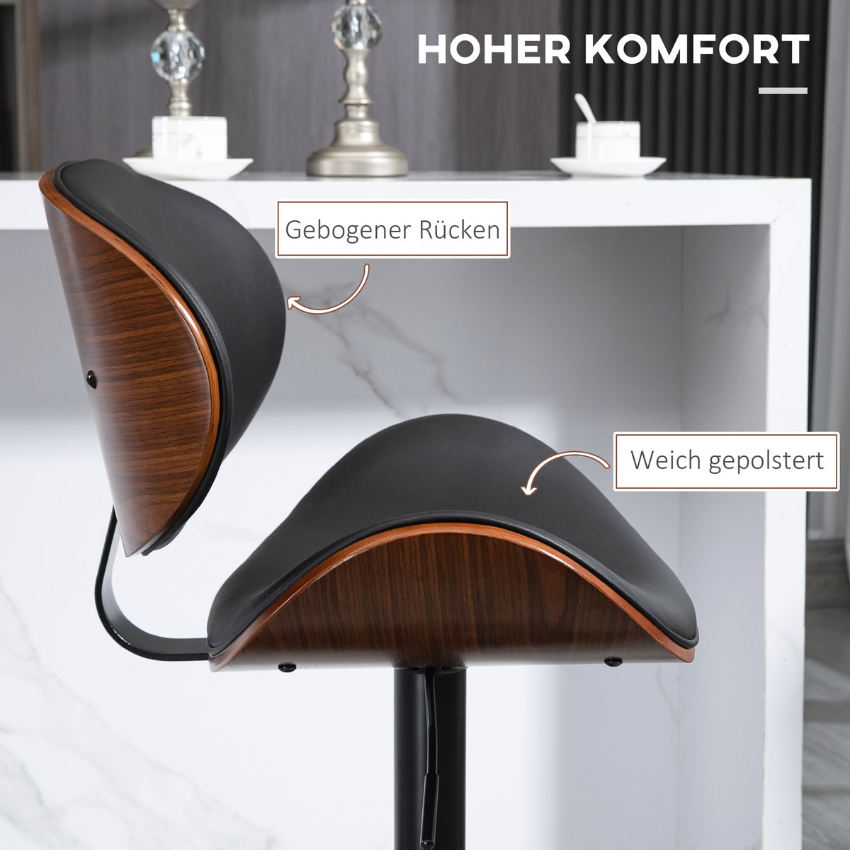 2er-Set Barhocker höhenverstellbar und drehbar