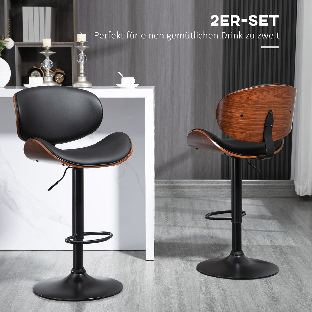 2er-Set Barhocker höhenverstellbar und drehbar