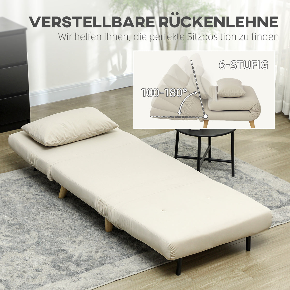 Schlafsessel mit 6-fach verstellbarer Rückenlehne