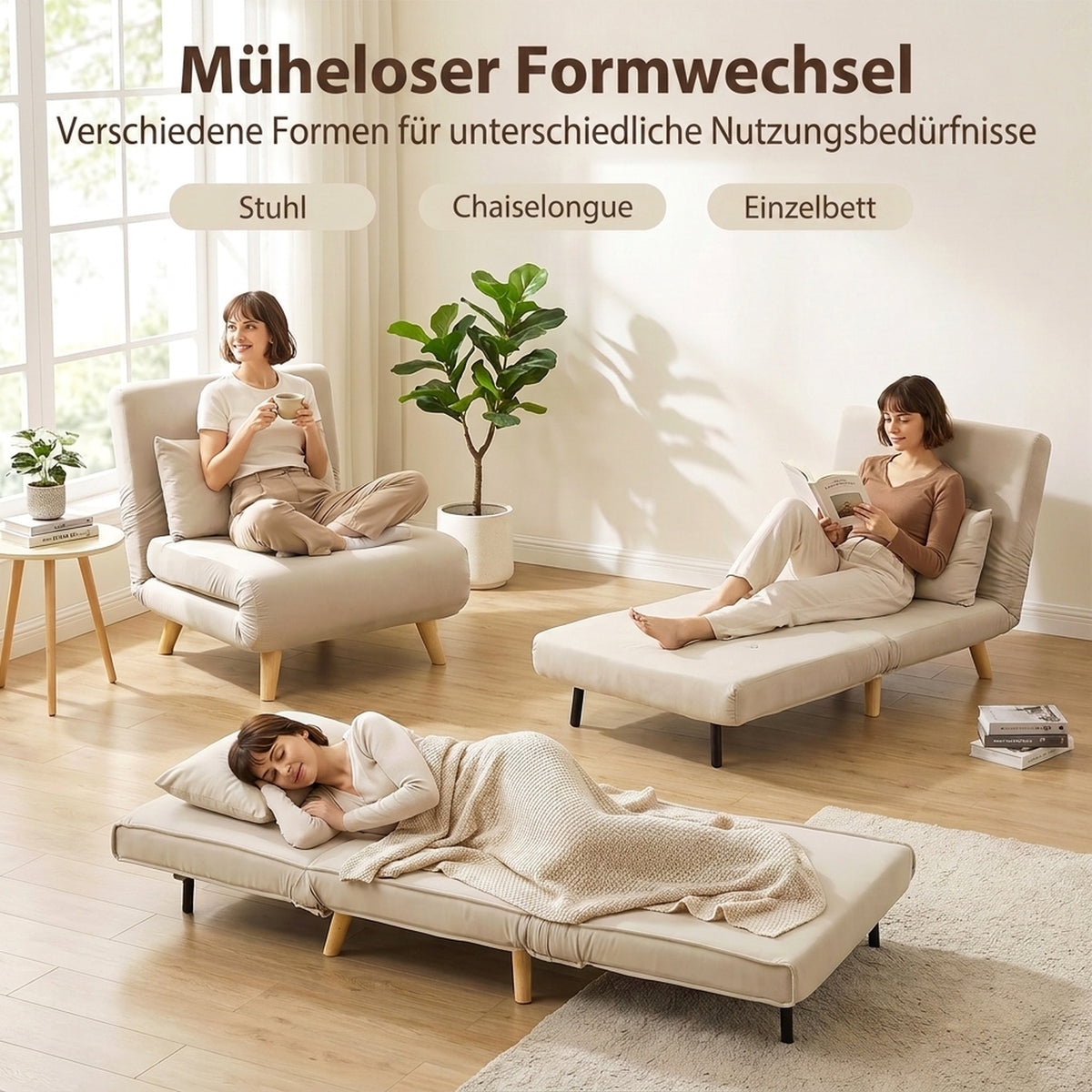 Schlafsessel mit 6-fach verstellbarer Rückenlehne