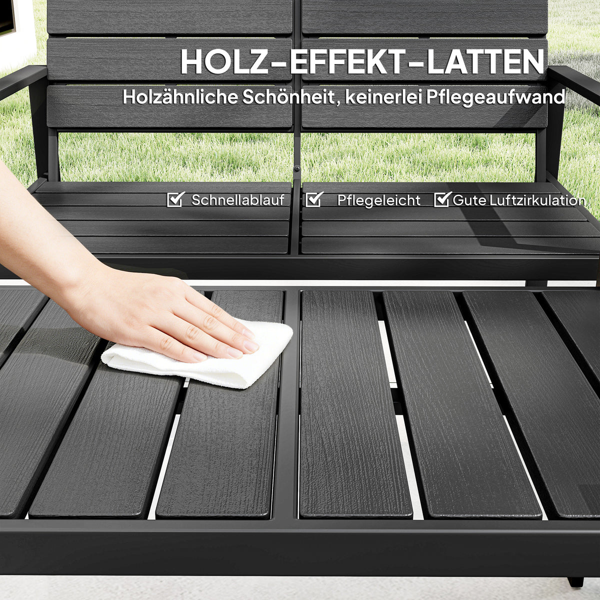 Gartenmöbel-Set mit Sofa, Sesseln und Tisch