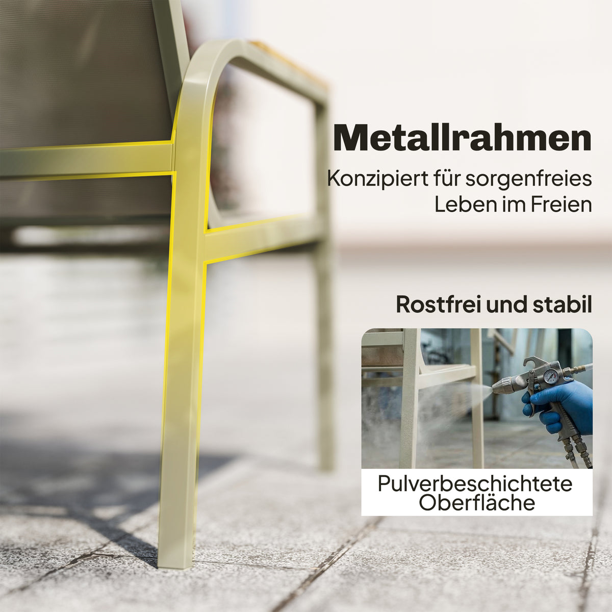 Gartenmöbel-Set mit Sofa, Sesseln und Tisch