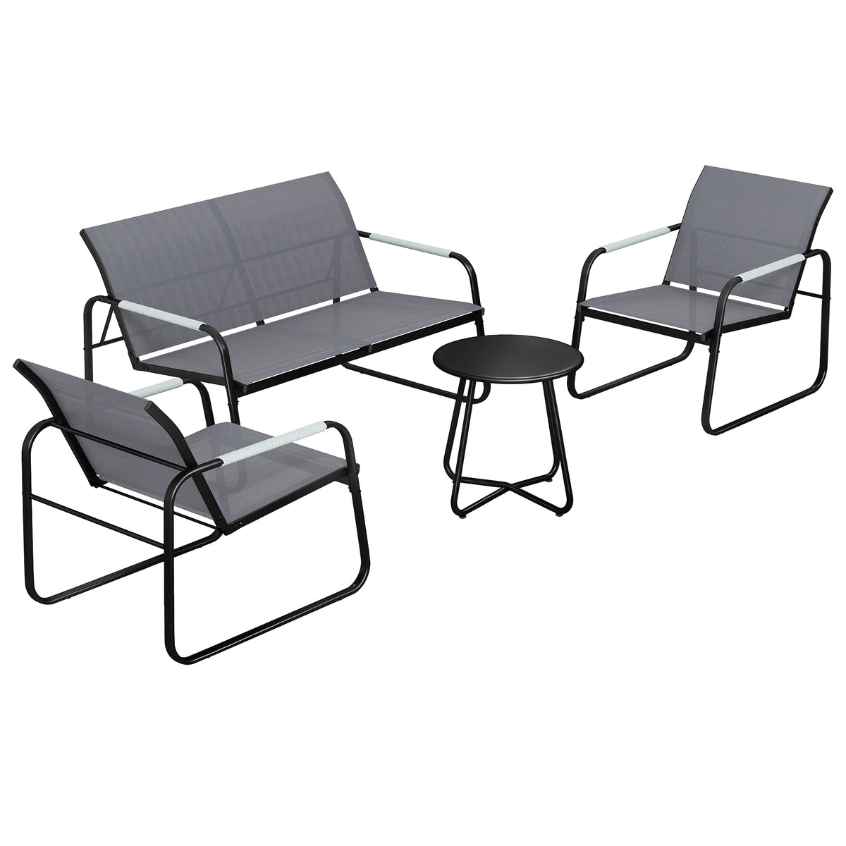 Gartenmöbel-Set mit Sofa, Sesseln und Tisch
