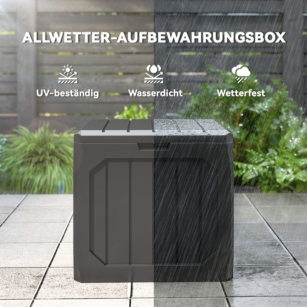 Garten-Aufbewahrungsbox mit Tragegriffen