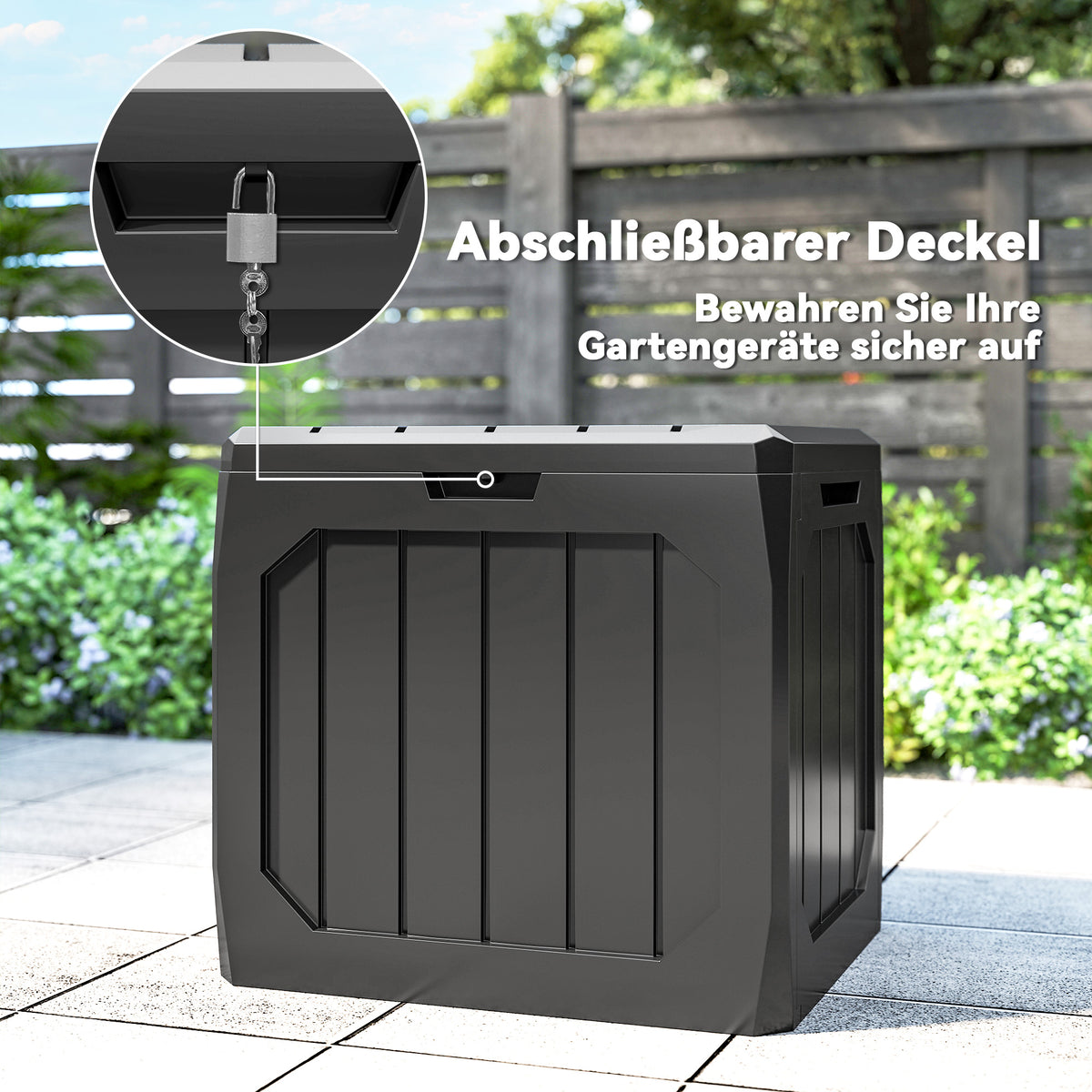 Garten-Aufbewahrungsbox mit Tragegriffen