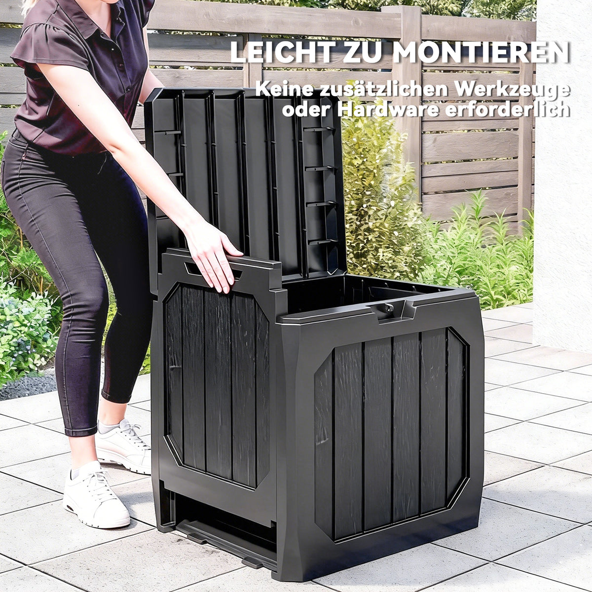 Garten-Aufbewahrungsbox mit Tragegriffen