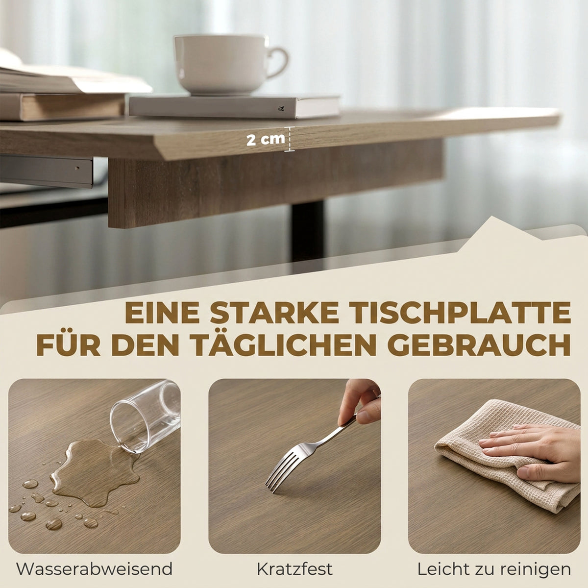 Ausziehbarer Esstisch für 6 bis 8 Personen
