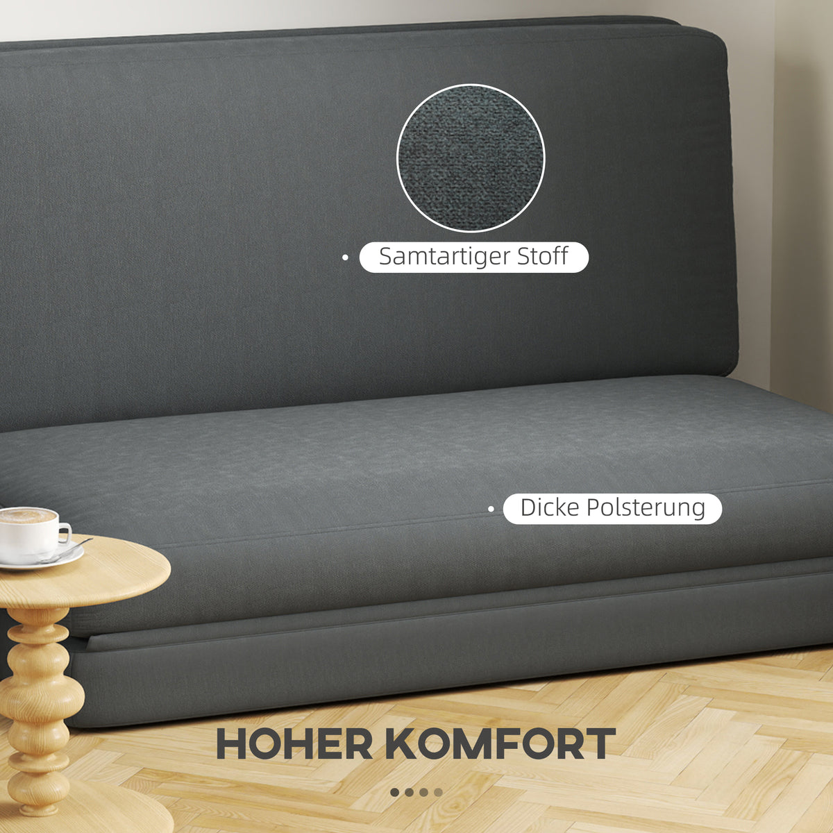 3-in-1-Bodensofa mit Schlaffunktion, teilbar
