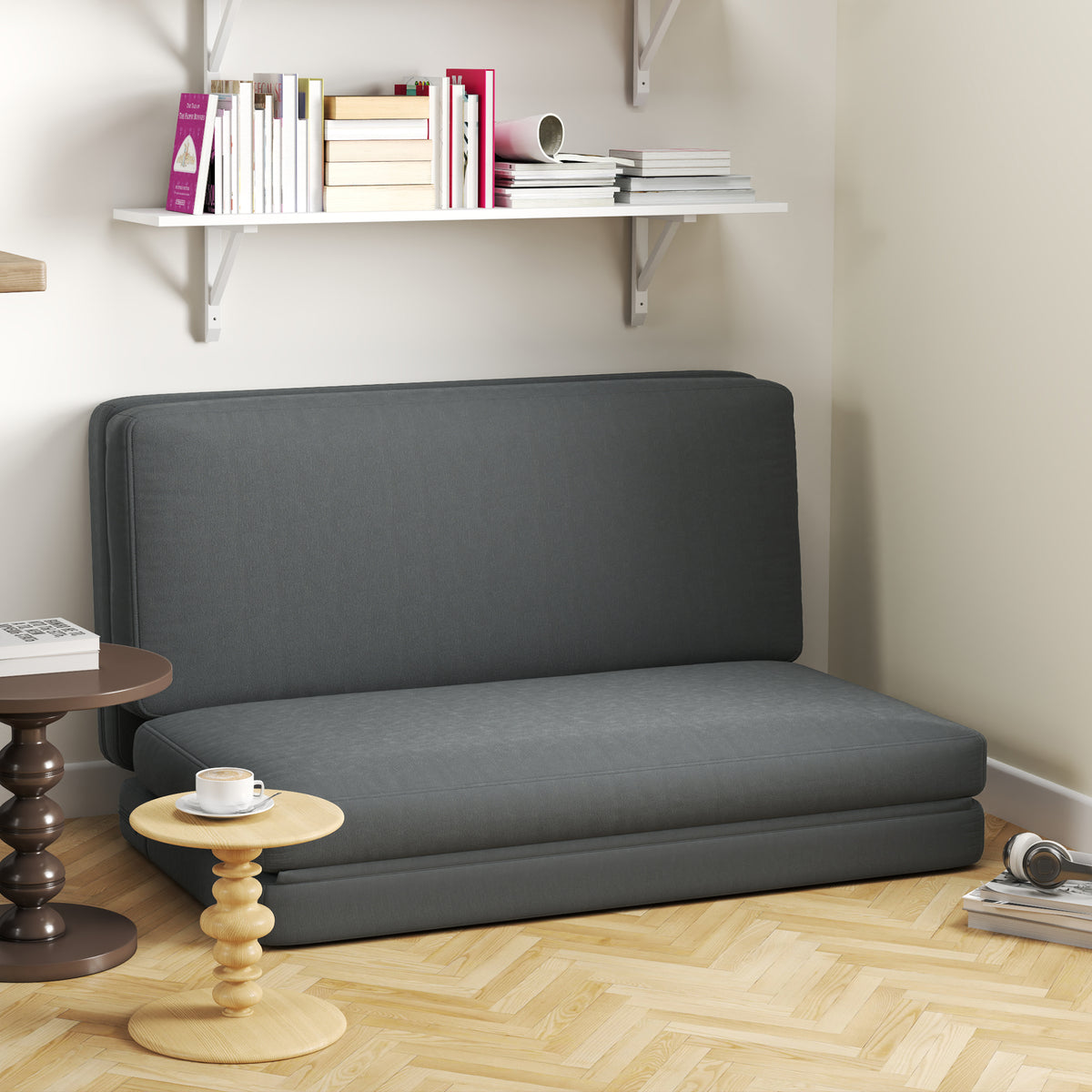 3-in-1-Bodensofa mit Schlaffunktion, teilbar