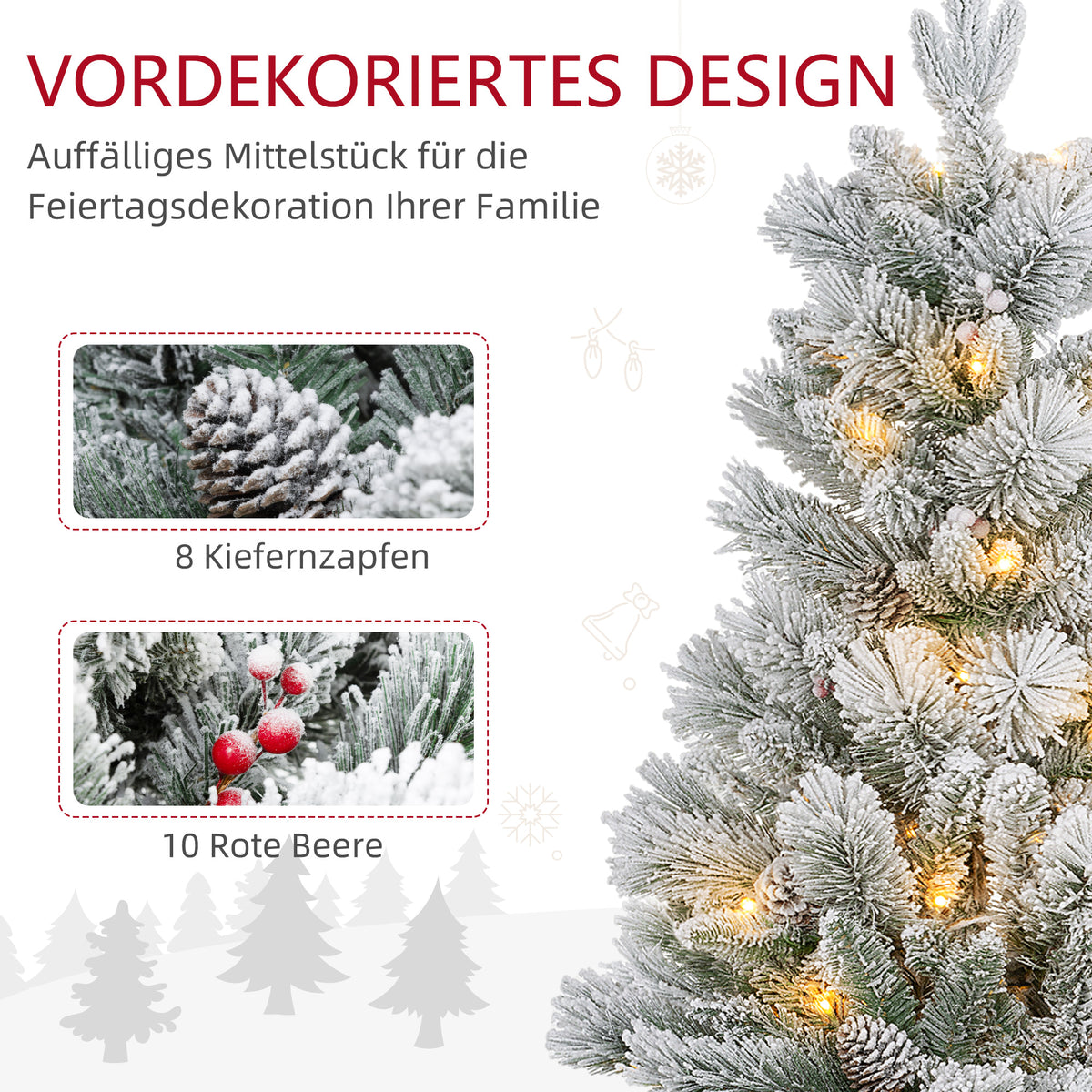 Künstliches Weihnachtsbaum-Set mit LED-Beleuchtung