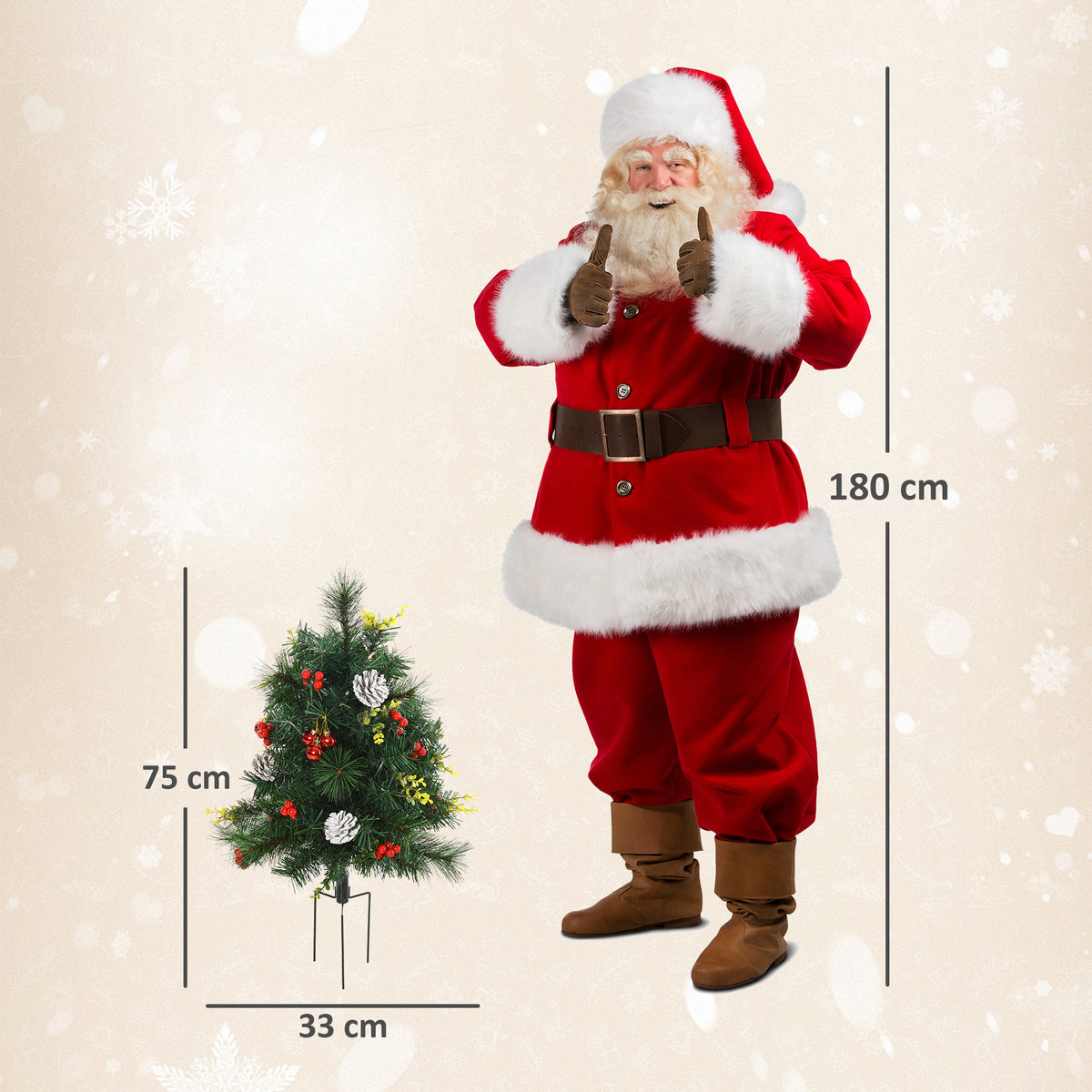 Künstliches Weihnachtsbaum-Set mit LED-Beleuchtung