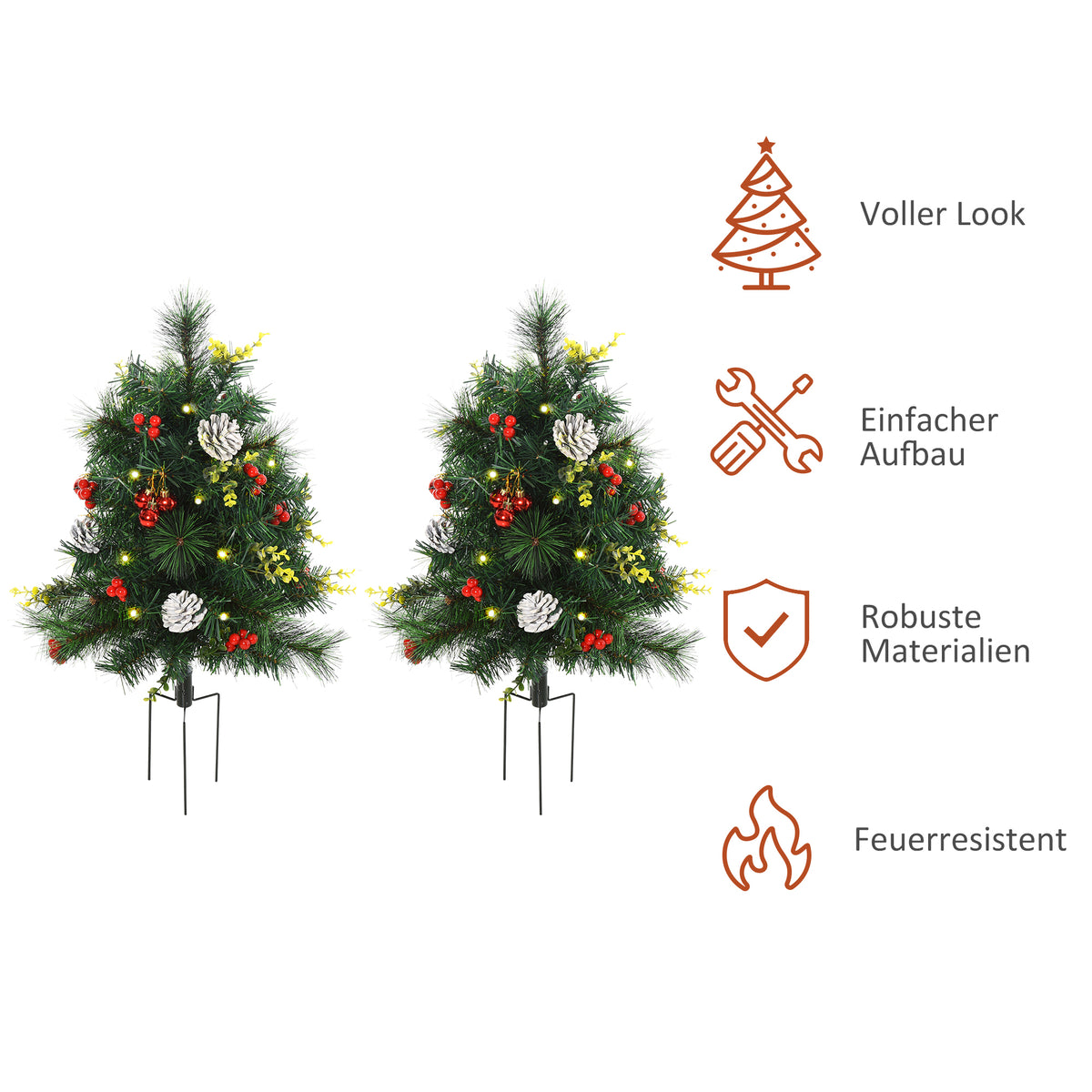 Künstliches Weihnachtsbaum-Set mit LED-Beleuchtung
