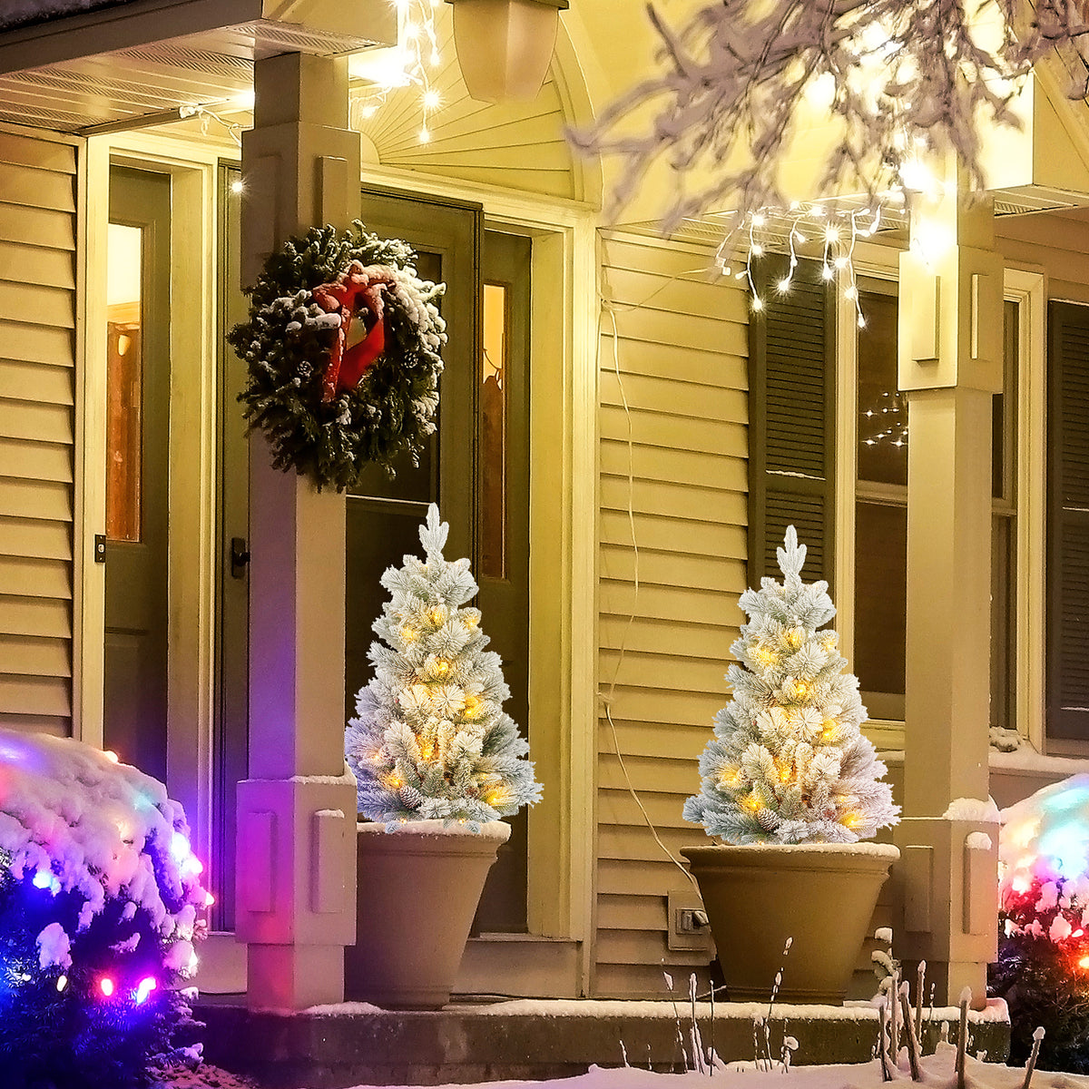 Künstliches Weihnachtsbaum-Set mit LED-Beleuchtung