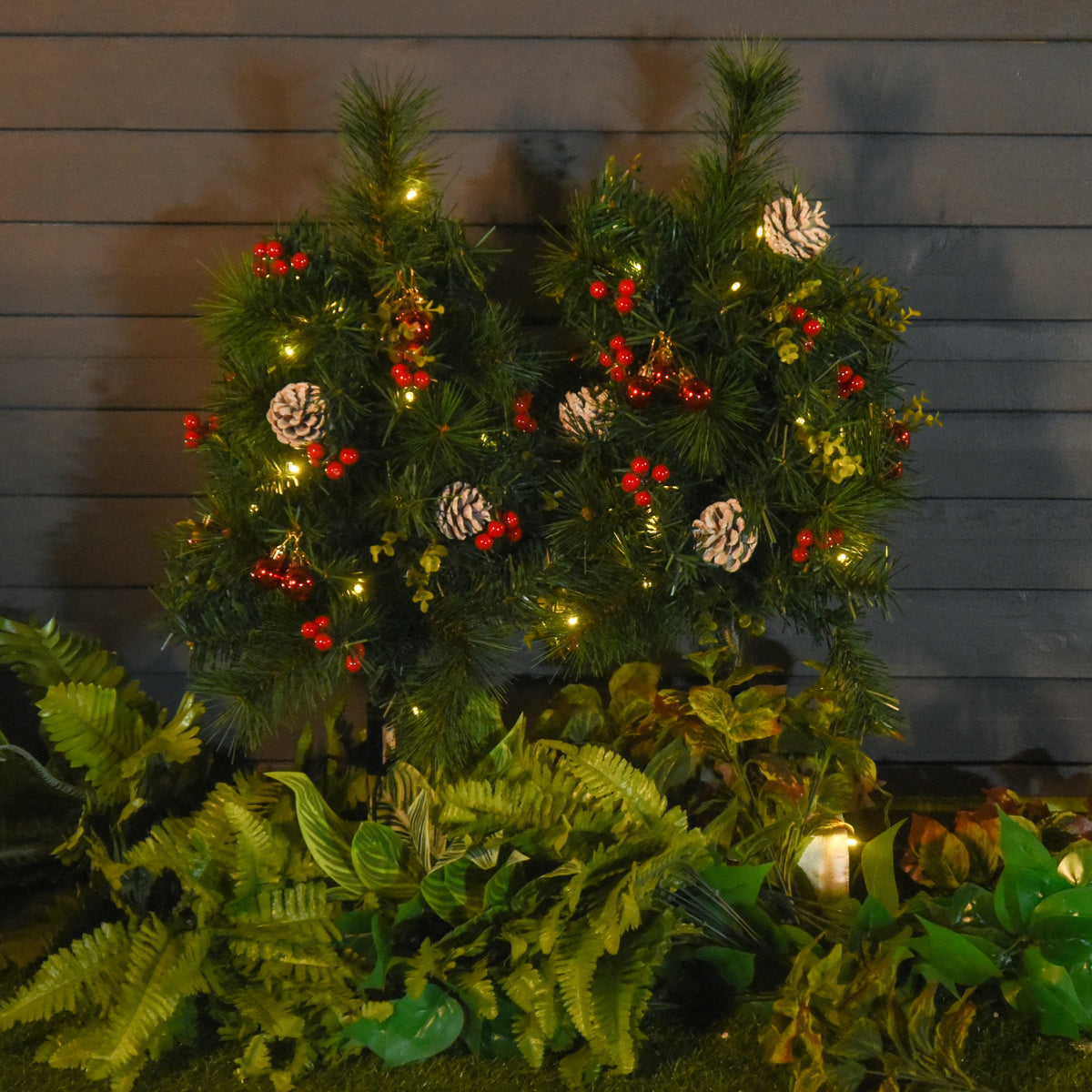 Künstliches Weihnachtsbaum-Set mit LED-Beleuchtung