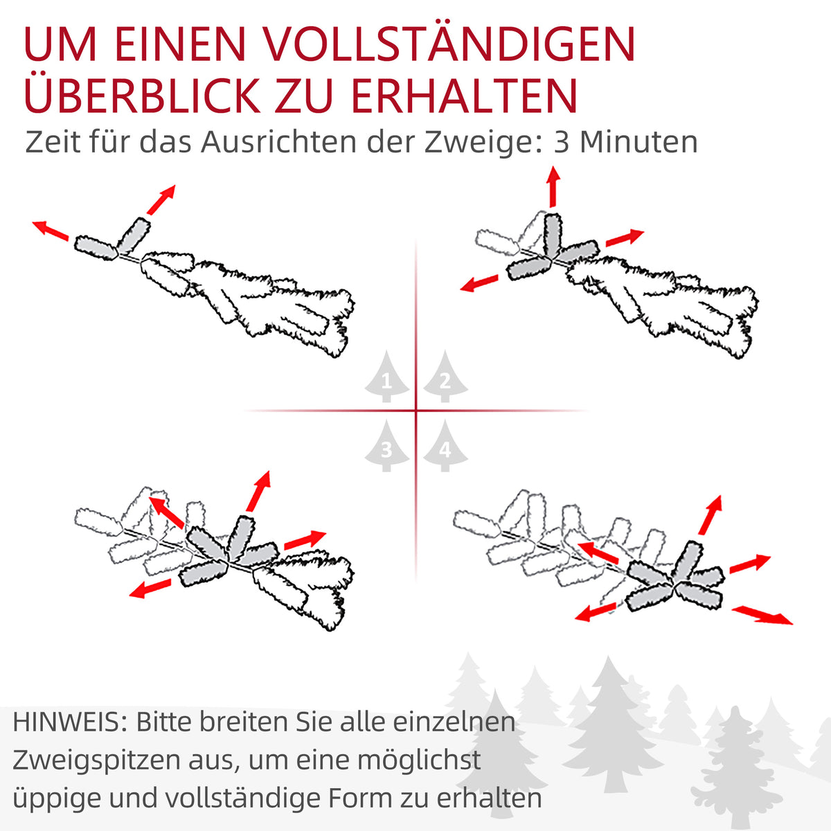 Künstliches Weihnachtsbaum-Set mit LED-Beleuchtung