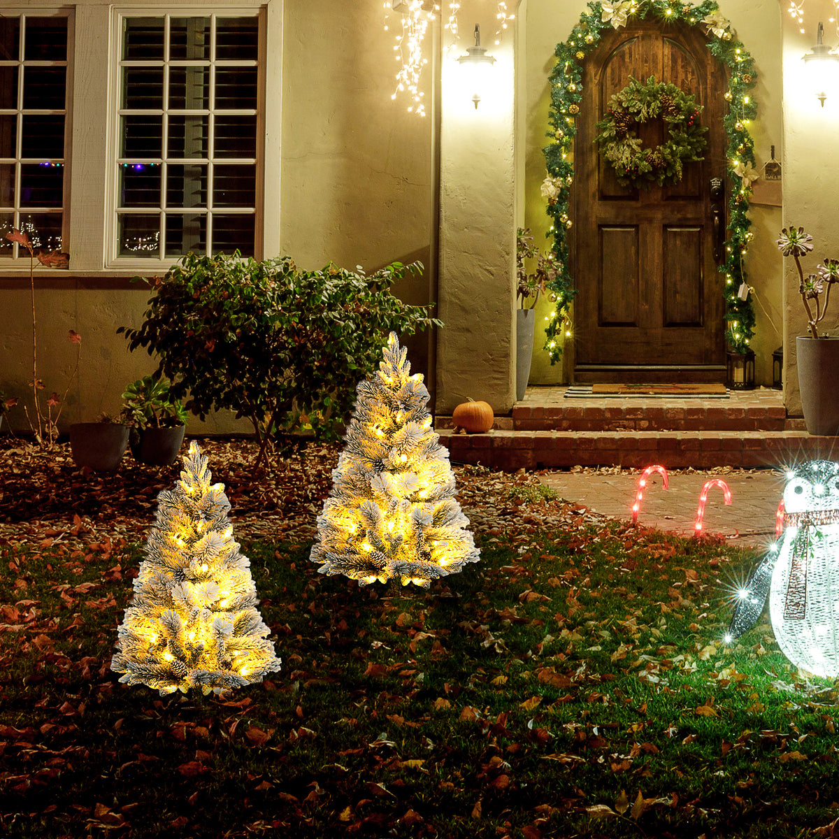 Künstliches Weihnachtsbaum-Set mit LED-Beleuchtung