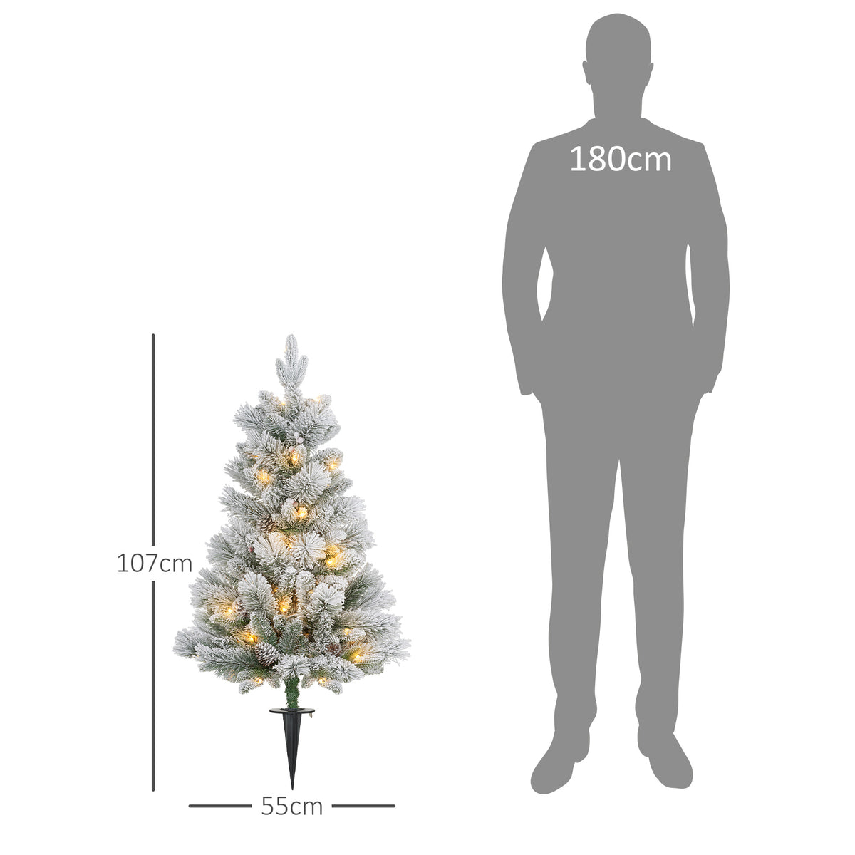 Künstliches Weihnachtsbaum-Set mit LED-Beleuchtung