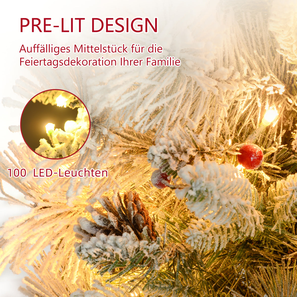 Künstliches Weihnachtsbaum-Set mit LED-Beleuchtung