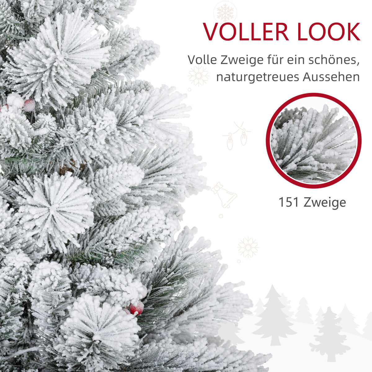 Künstliches Weihnachtsbaum-Set mit LED-Beleuchtung