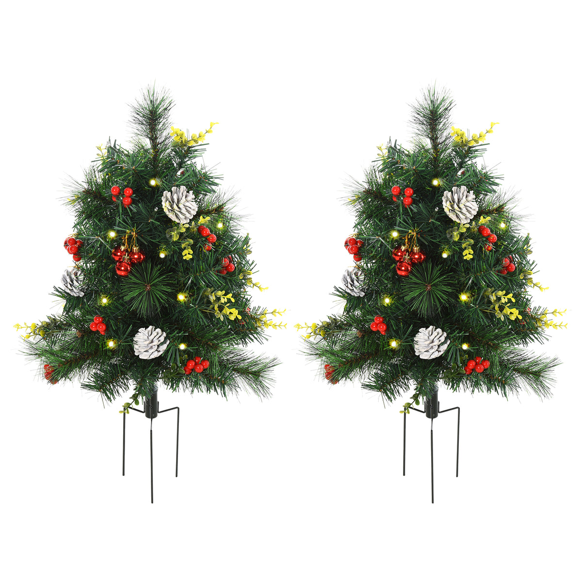 Künstliches Weihnachtsbaum-Set mit LED-Beleuchtung