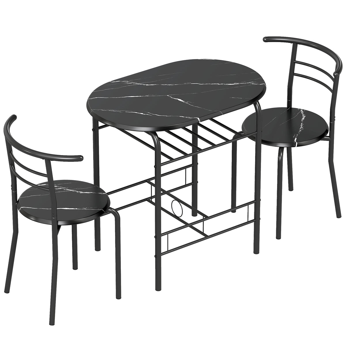 3-teilige Essgruppe mit Tisch und zwei Stühlen