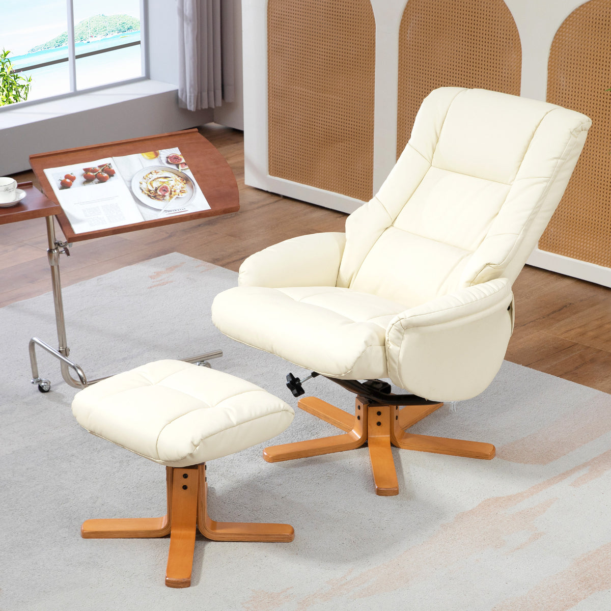 Relaxsessel mit Hocker und Wippfunktion
