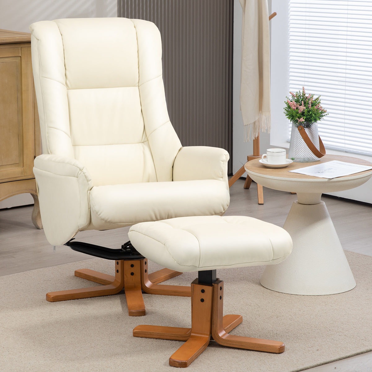 Relaxsessel mit Hocker und Wippfunktion