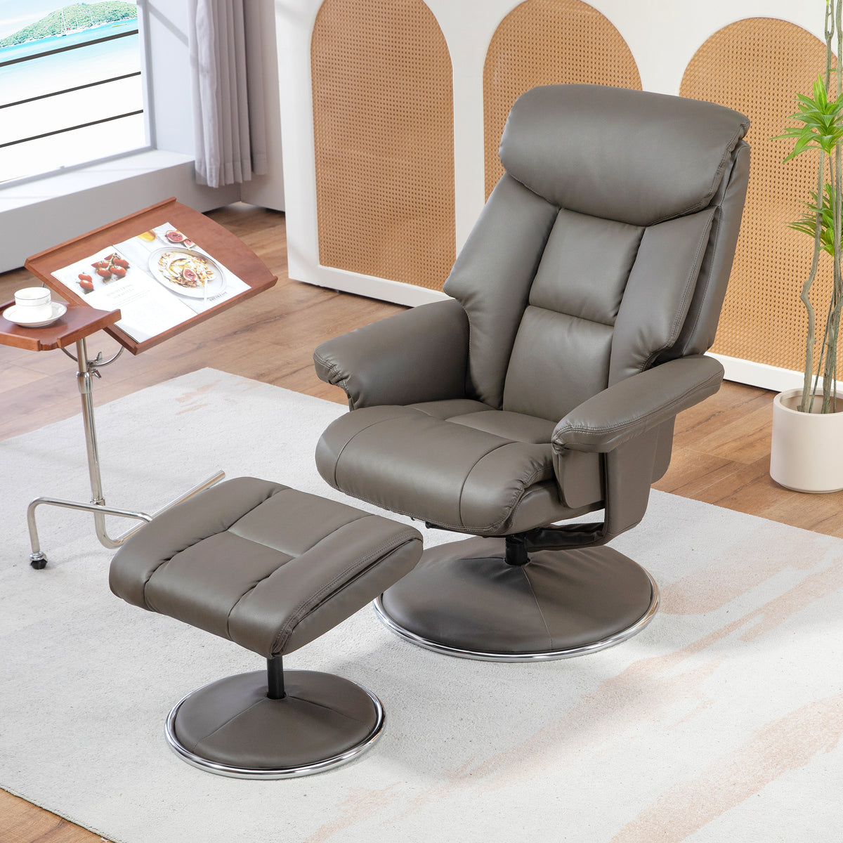 Relaxsessel mit Hocker und Wippfunktion