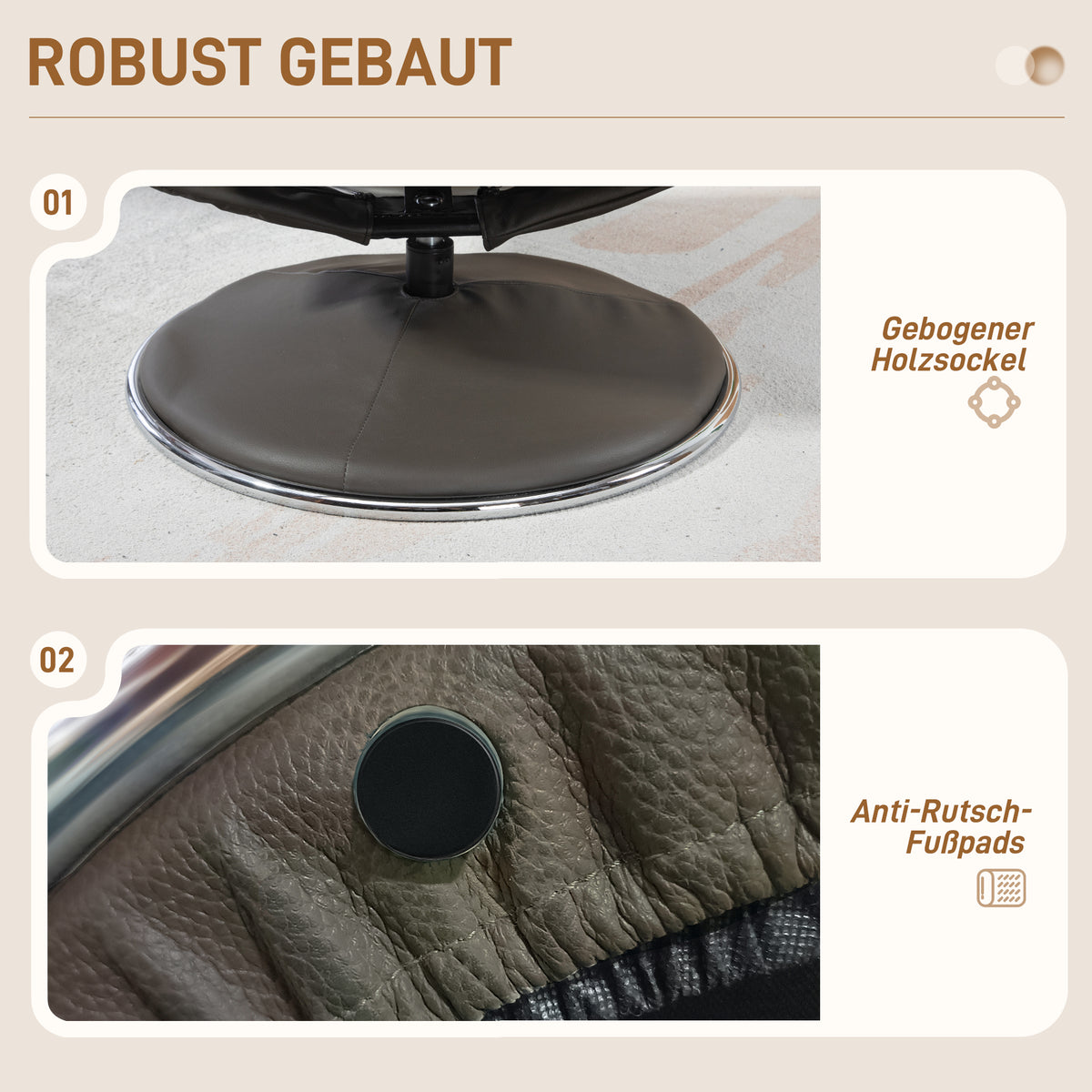 Relaxsessel mit Hocker und Wippfunktion