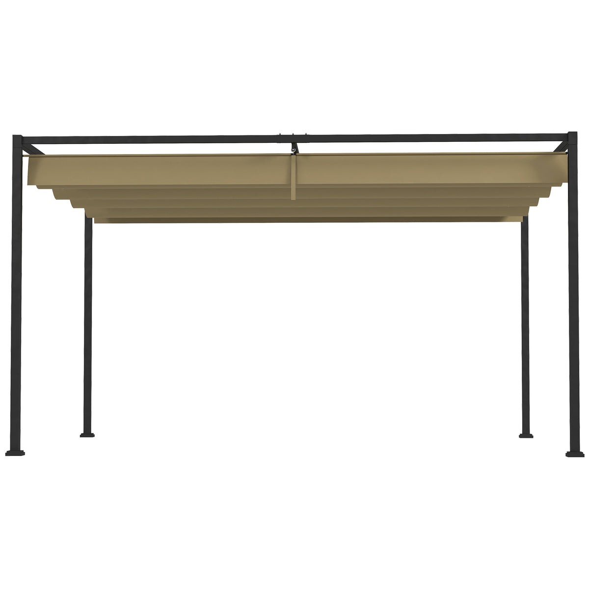 Pergola mit verschiebbarem Dach und Metallrahmen