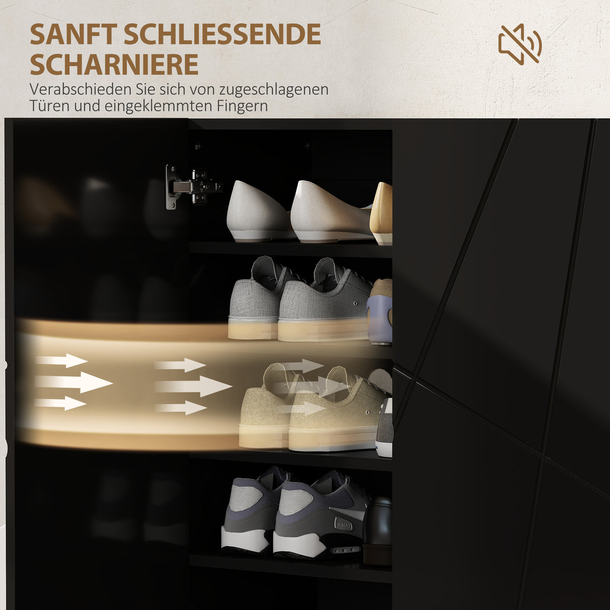 Schuhschrank mit verstellbaren Einlegeböden