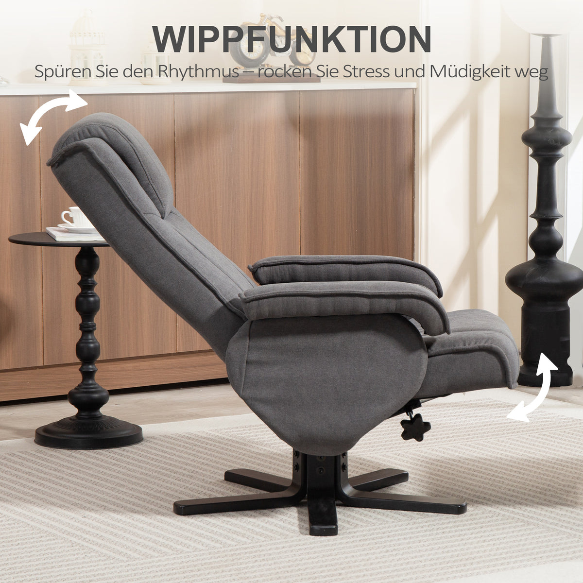Relaxsessel mit Fußhocker und 360°-Drehfunktion