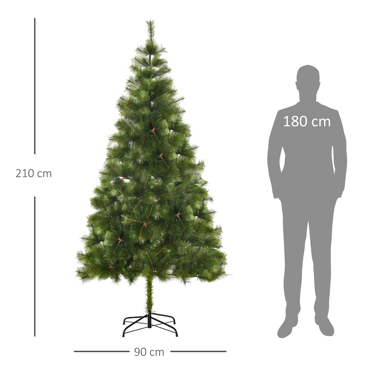 Künstlicher Weihnachtsbaum 210 cm mit 505 Spitzen