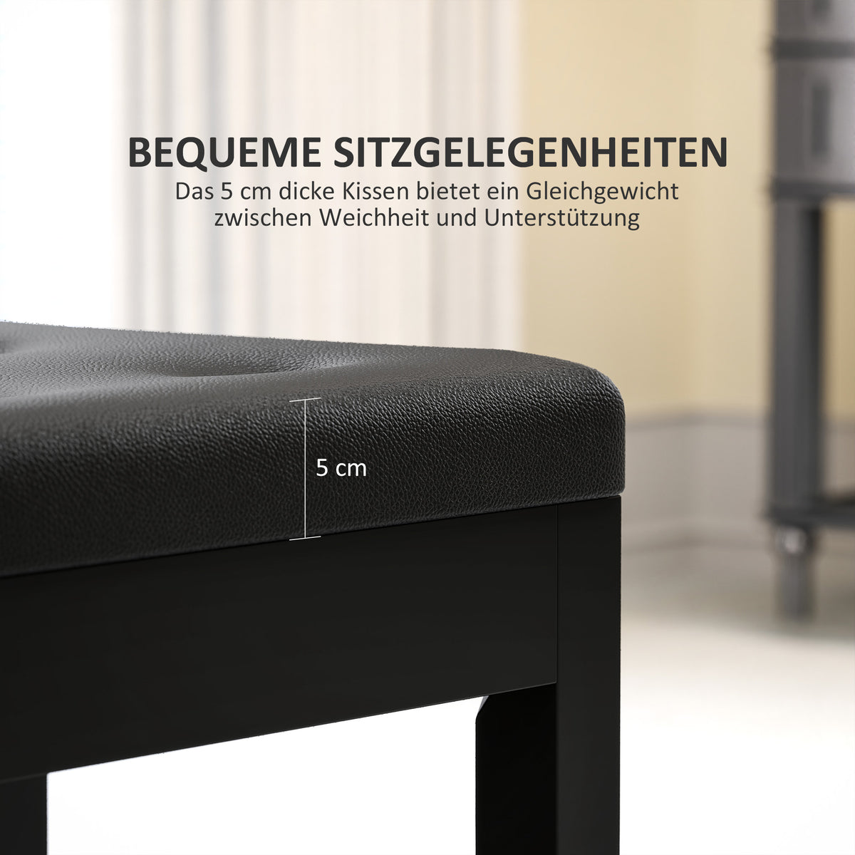 Klavierbank mit Stauraum und Kunstlederbezug