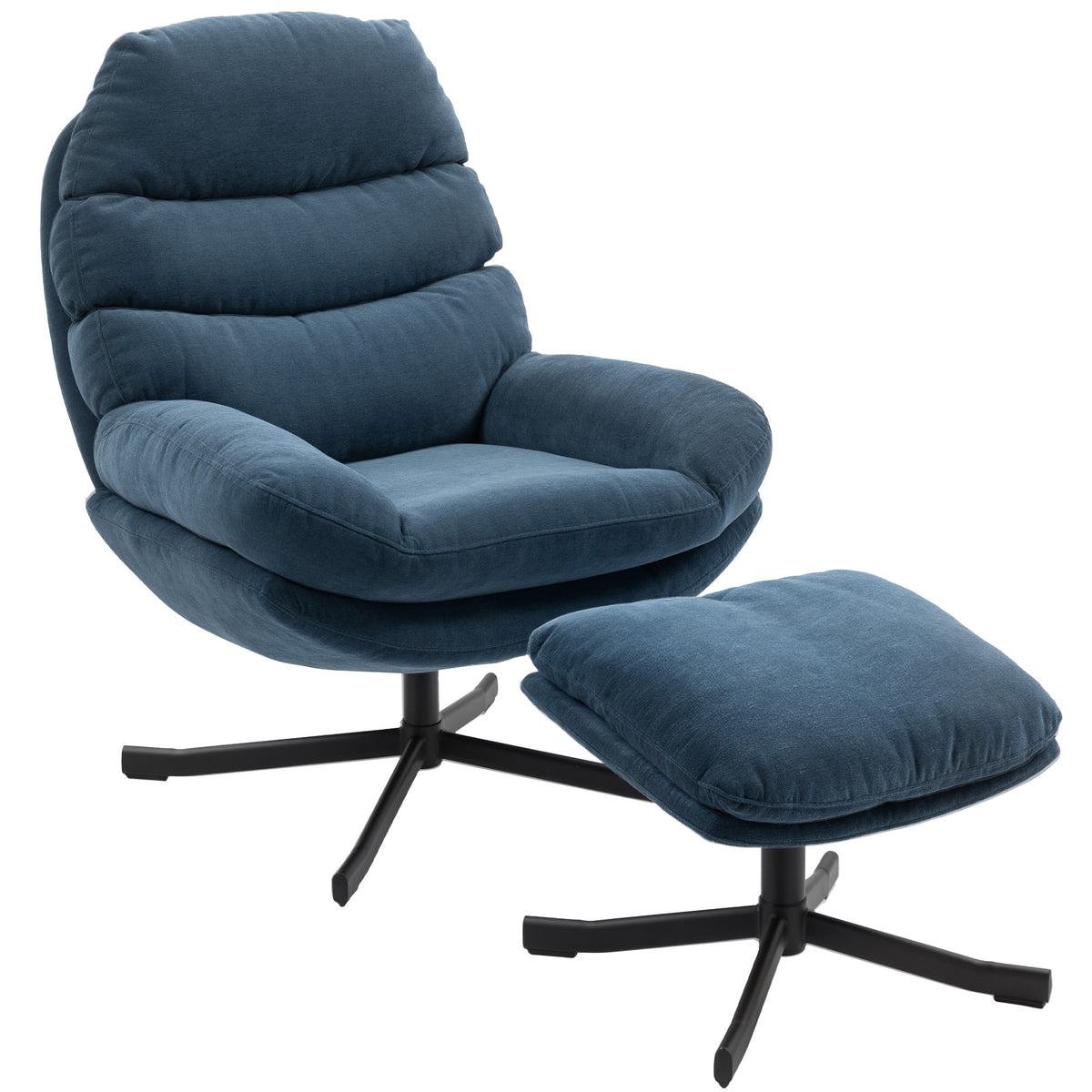 Relaxsessel mit Hocker und 360°-Drehfunktion