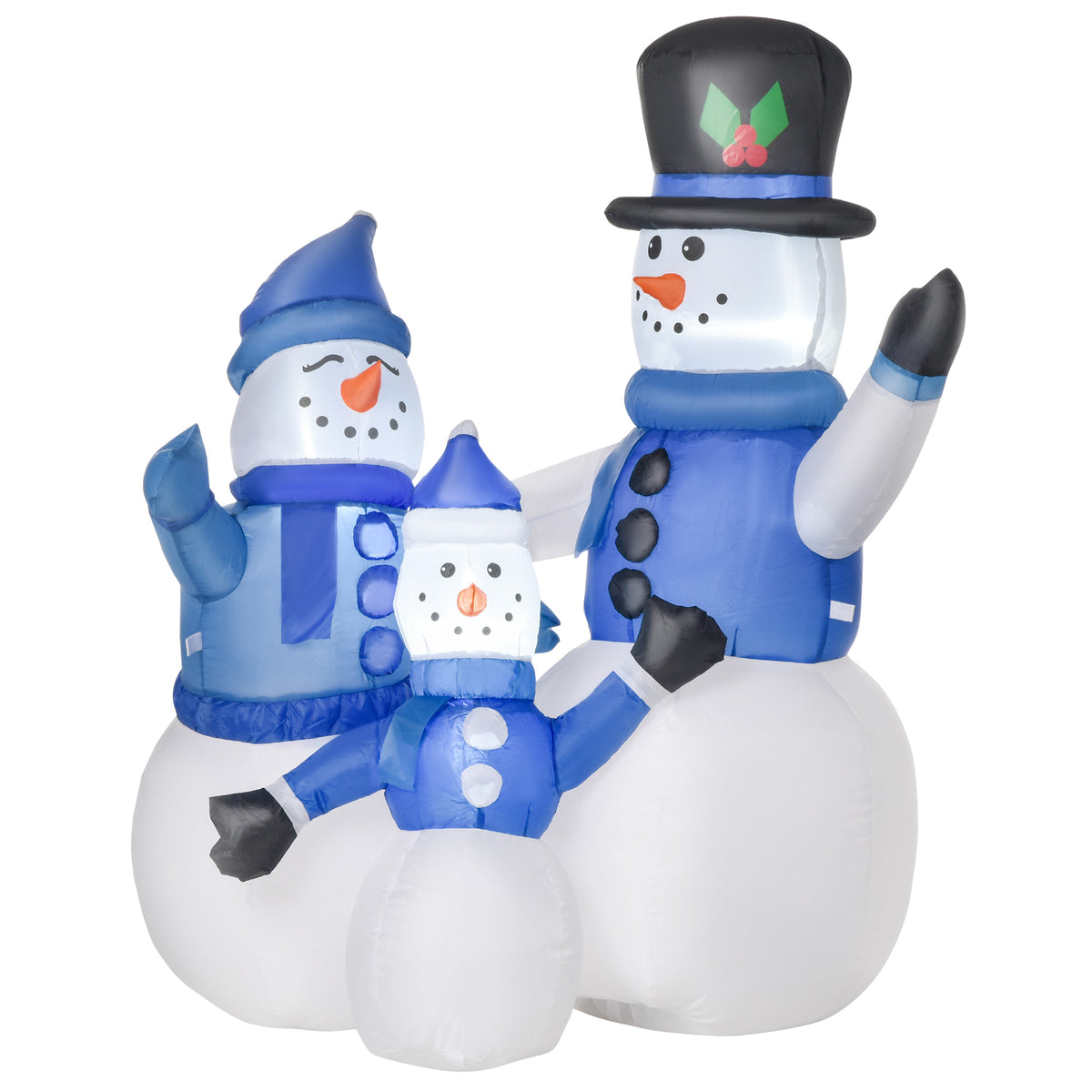 Aufblasbare Schneemannfamilie mit LED-Beleuchtung