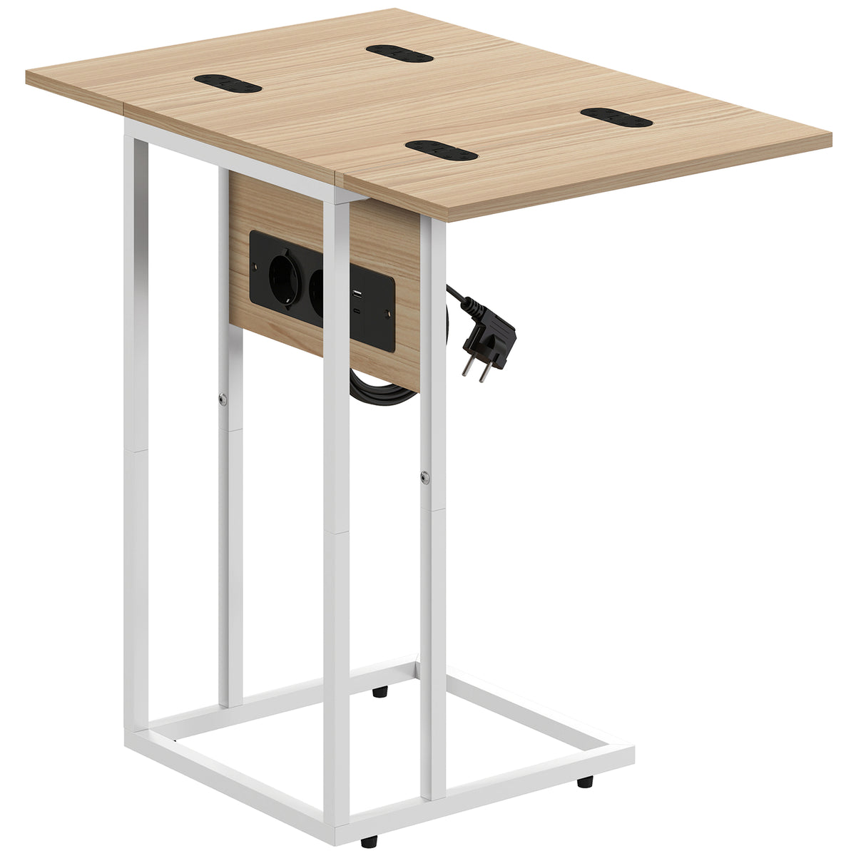 Klappbarer C-Beistelltisch mit Ladestation