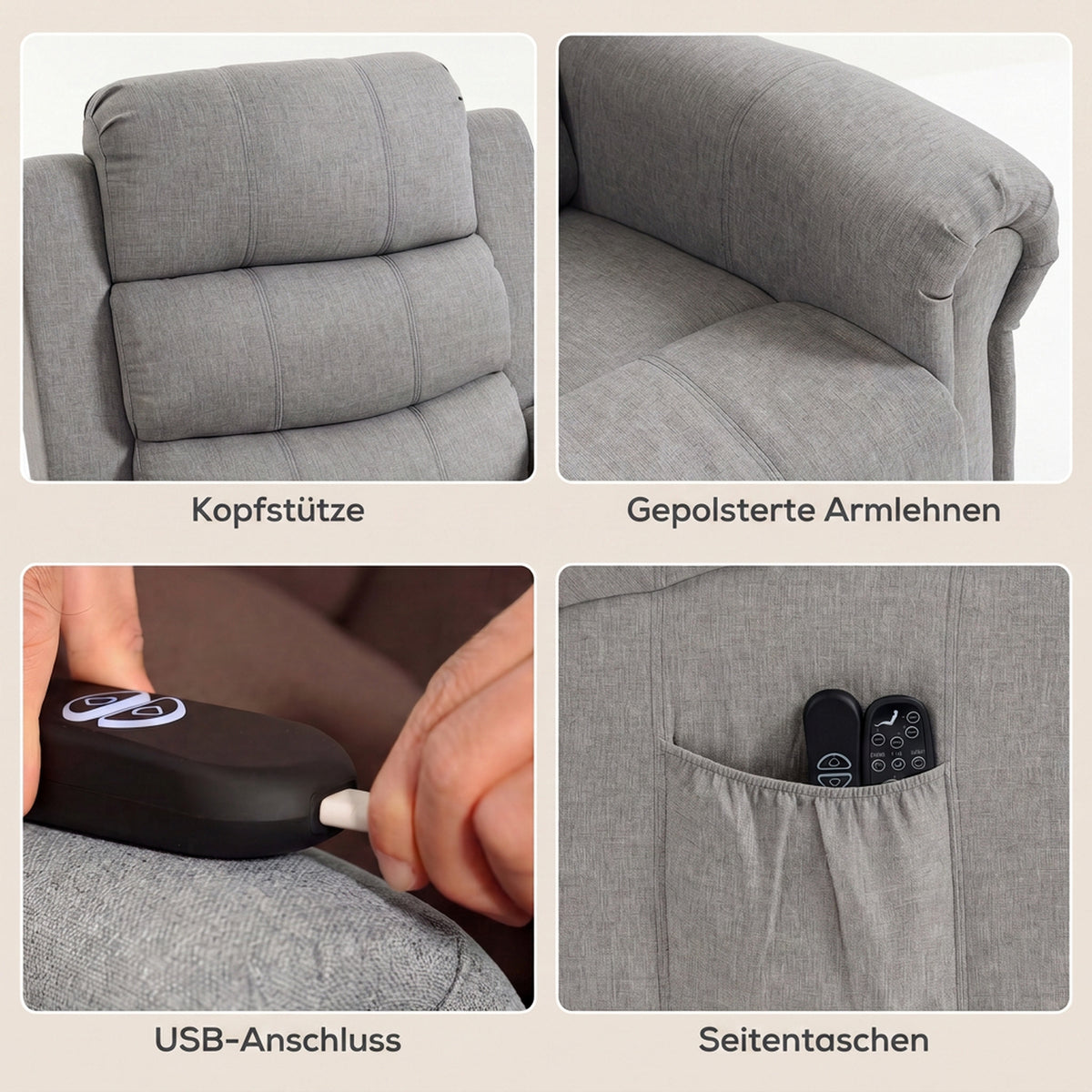 Elektrischer Massagesessel mit Aufstehhilfe