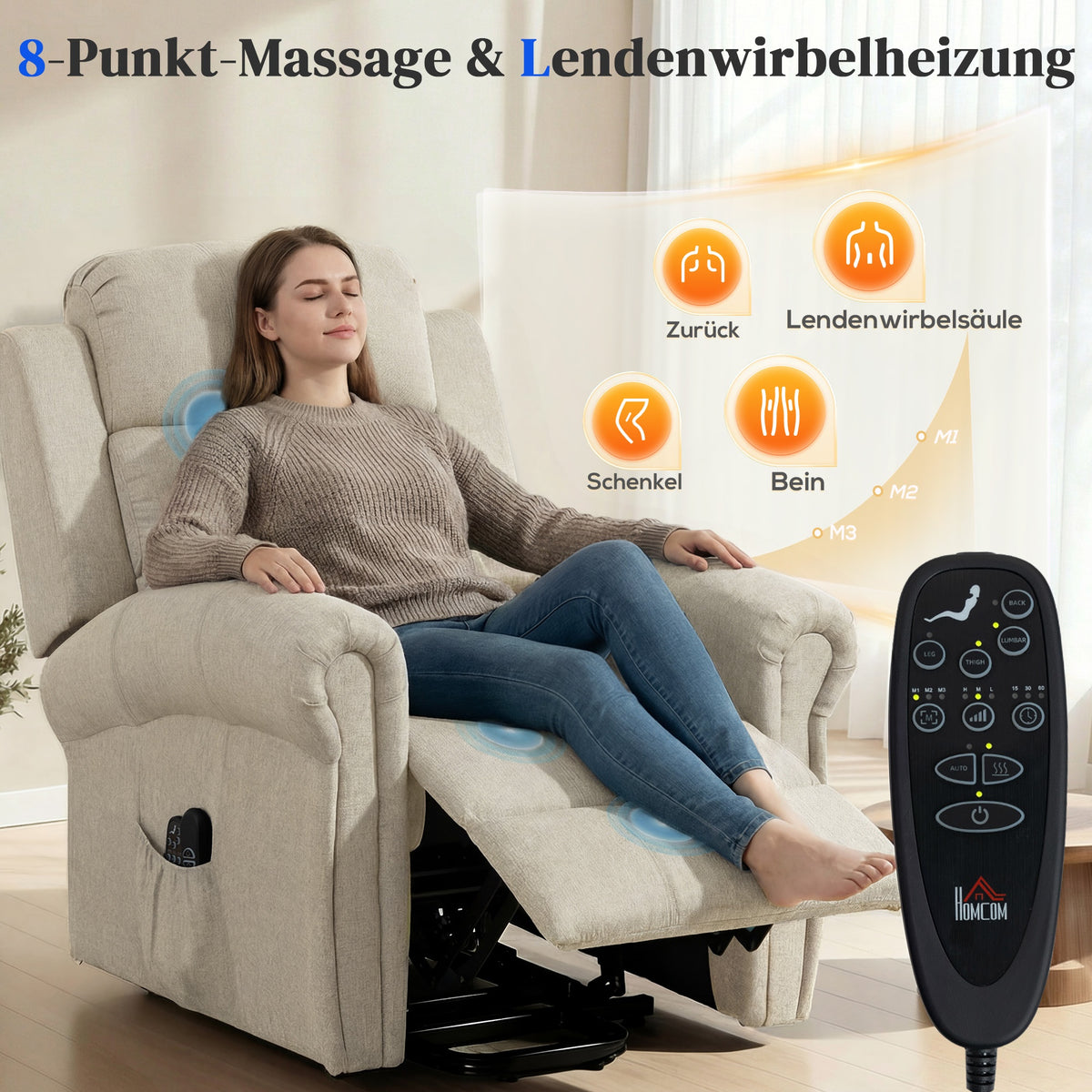 Elektrischer Massagesessel mit Aufstehhilfe