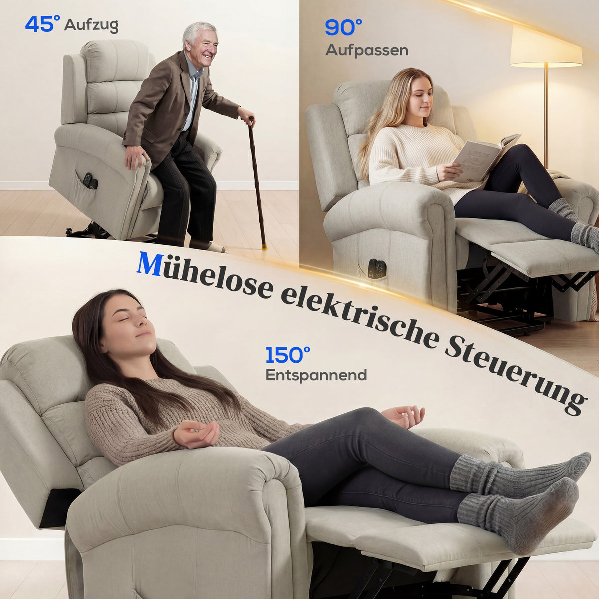 Elektrischer Massagesessel mit Aufstehhilfe