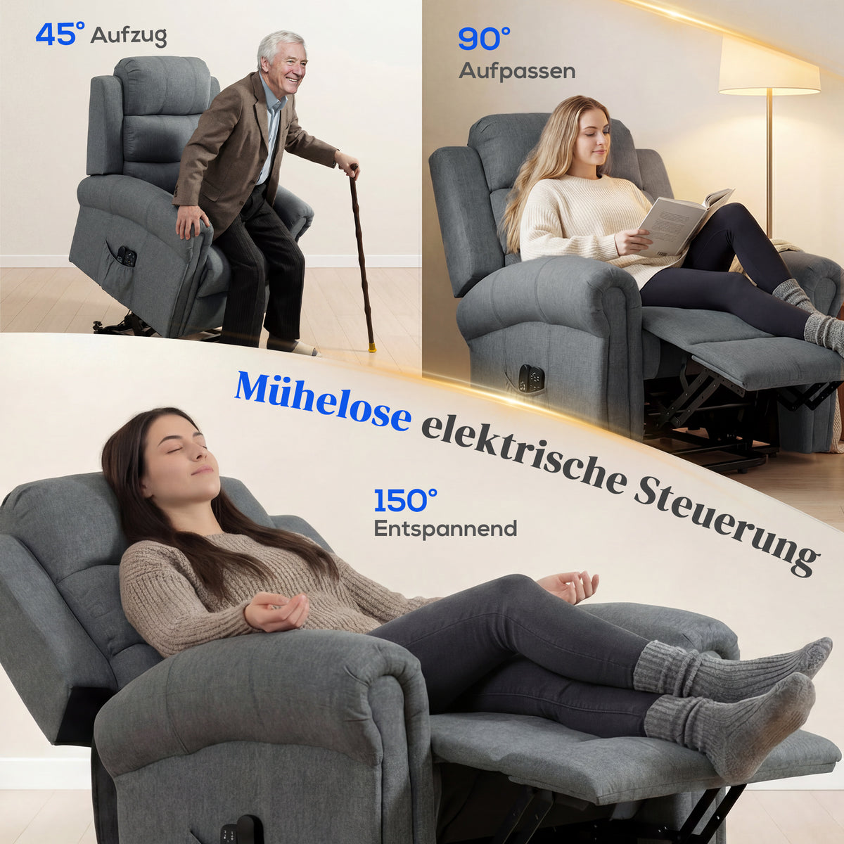 Elektrischer Massagesessel mit Aufstehhilfe