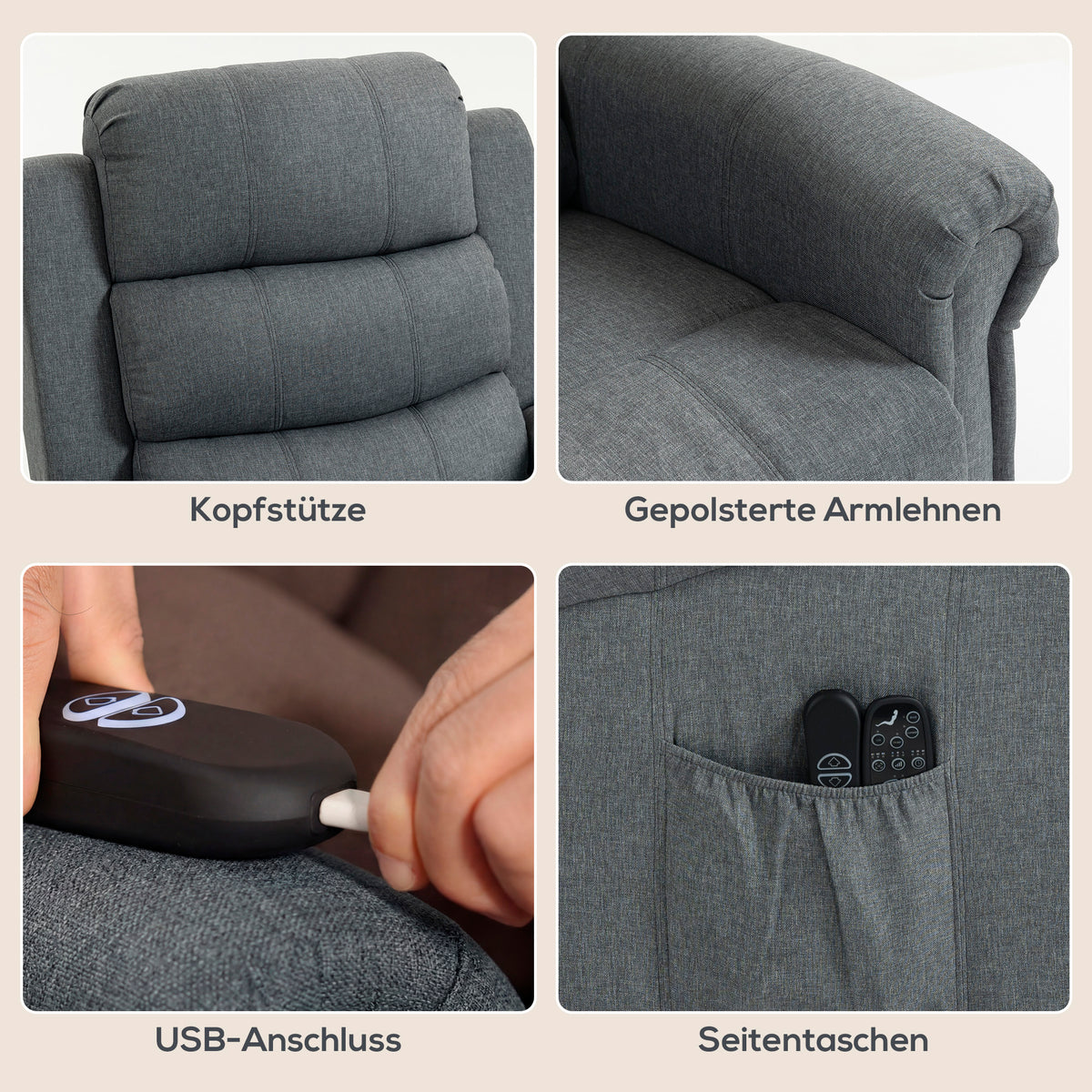 Elektrischer Massagesessel mit Aufstehhilfe
