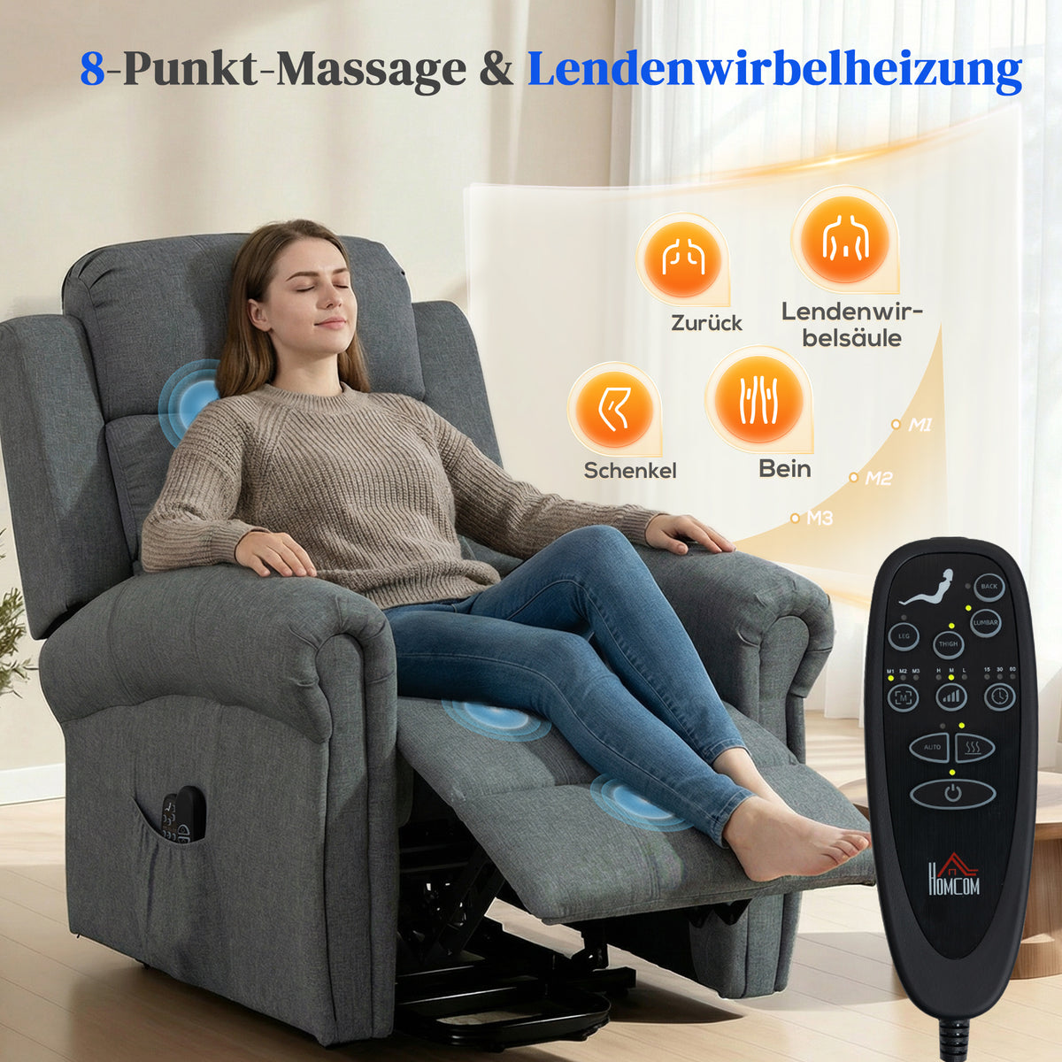 Elektrischer Massagesessel mit Aufstehhilfe