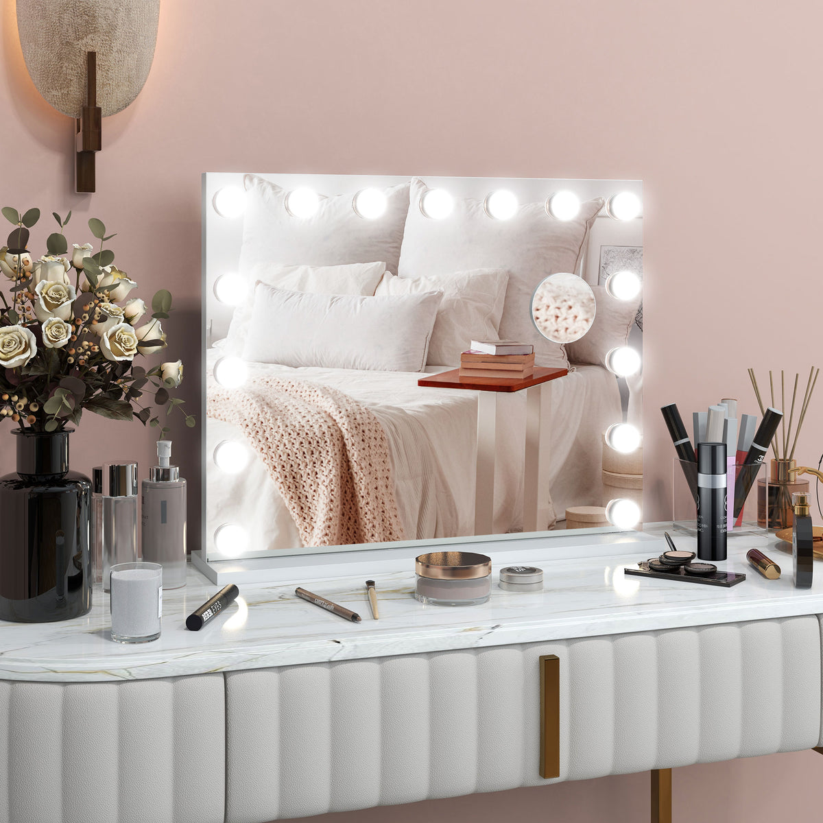 LED-Kosmetikspiegel mit Touchsteuerung und USB